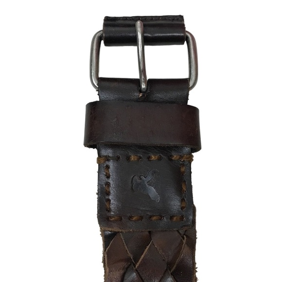 AMERICAN EAGLE Braided Leather Belt Stud Details Western Equestrian Rodeo S/M - Picture 2 of 15